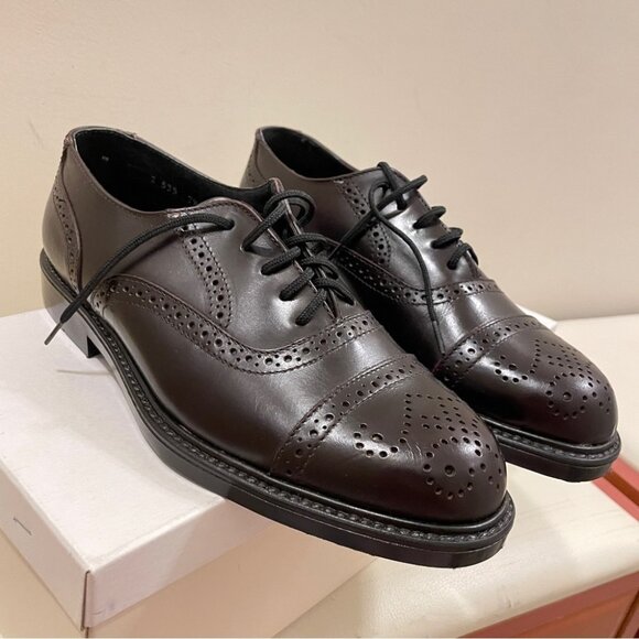 NIB Men\'s Vintage Wingtip Oxford Dress Shoes Dark Brown - US 7.5 main image 10